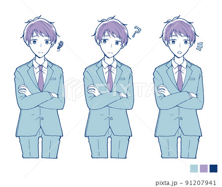 スーツの男性 疑問 気付き 91207941