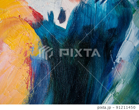 Multicolored image, made with a brush and paints. Multicolored image, made with a brush and paints. 91211450