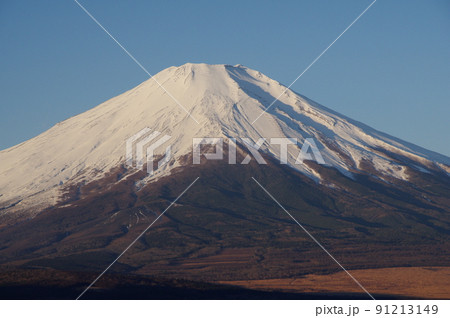 山中湖パノラマ台から見る夜明けの富士山 山中湖パノラマ台から見る夜明けの富士山 91213149