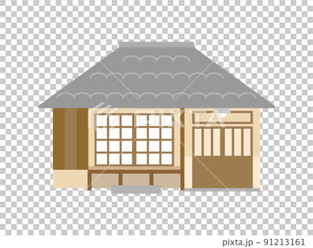 古民家や和風の住宅をイメージしたイラスト 91213161