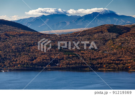 大平山から見る山中湖と愛鷹山 91219369