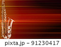 abstract blurred music background with saxophone 91230417