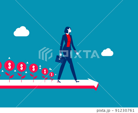 Coin tree grows along the leader path. Business growth and investment 91230761