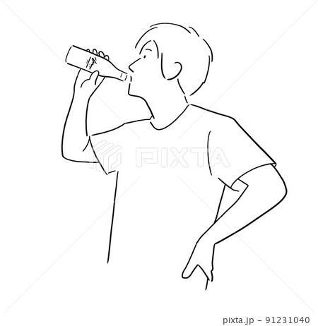 ドリンクを飲む男性 91231040