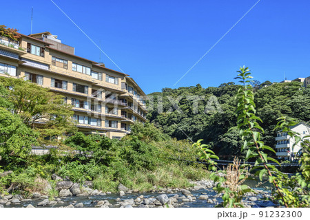 神奈川県箱根湯本 旅館と川 神奈川県箱根湯本 旅館と川 91232300