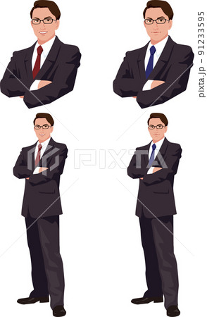 腕を組むビジネスマン 91233595