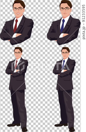 腕を組むビジネスマン 91233595