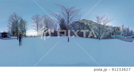 Neuschwachstein castle in Germany in 360 degrees photo 91233627