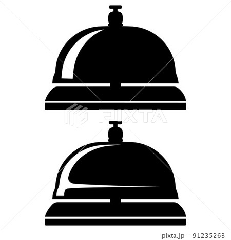 Hotel desk bell, service bell, bell icon at the reception. Flat vector illustration. Hotel desk bell, service bell, bell icon at the reception. Flat vector illustration. 91235263