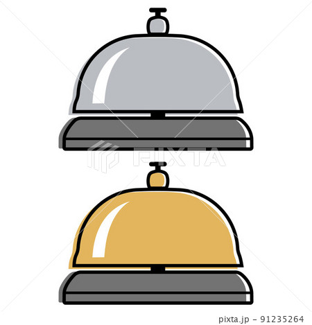 Hotel desk bell, service bell, bell icon at the reception. Flat vector illustration. Hotel desk bell, service bell, bell icon at the reception. Flat vector illustration. 91235264