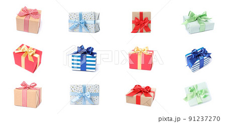 Set of gift boxes isolated on white background 91237270
