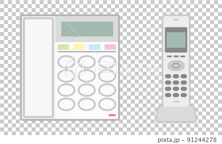 固定電話と電話子機のセットイラスト 91244278