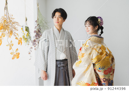 色打掛　ブーケ　新郎新婦 91244396