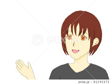 案内をする女性のイラスト 91245373