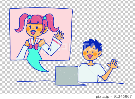 バーチャルユーチューバー Vチューバー 配信 イラスト バーチャルユーチューバー Vチューバー 配信 イラスト 91245967