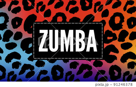 Slogan Zumba dance studio. Multicolor sliced word 91246378