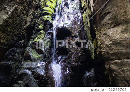 The Great Waterfall in the Adrspach-Teplice Rocks Nature Reserve, Czech Republic 91246705