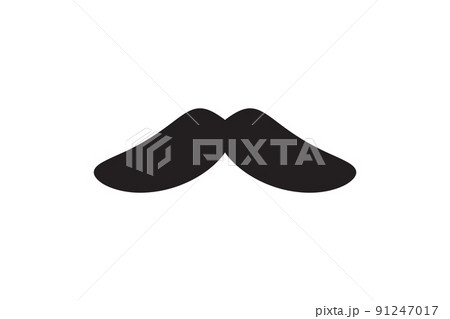 Moustache vector icon. Black retro style mustache. Shave barber vintage man face 91247017
