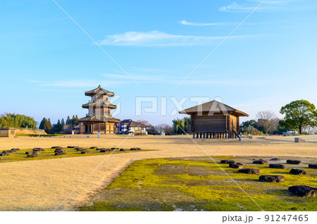鞠智城「歴史公園・鞠智城と広場風景」 91247465