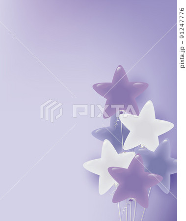 中間色の星形風船イラスト背景 中間色の星形風船イラスト背景 91247776