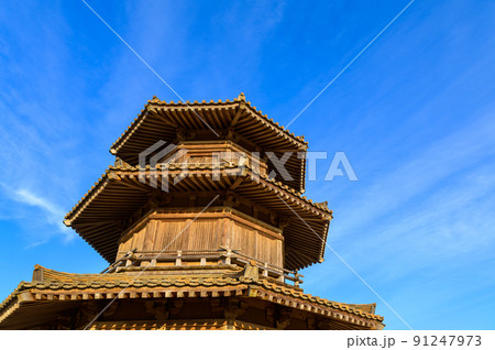 鞠智城「八角形鼓楼（はっかくけいころう）」公園風景 91247973