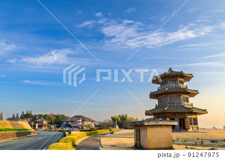 鞠智城「八角形鼓楼(はっかくけいころう)」公園風景 鞠智城「八角形鼓楼(はっかくけいころう)」公園風景 91247975