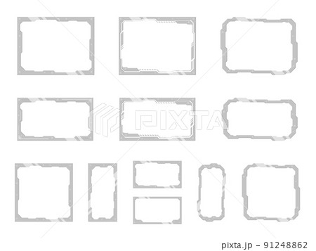 金属とネジのメカニカルなフレーム_イラスト素材セット 91248862