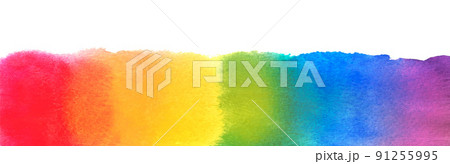 Watercolor rainbow flag of LGBT. Gay, Lesbian, Bisexual, Transgender and Queer pride symbol 91255995