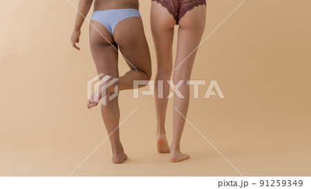 unretouched body positivity real body inclusivity legs from Mexican and Honduras Latin females 91259349