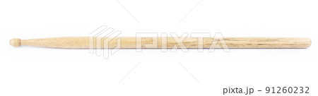 wooden drum stick on white background 91260232