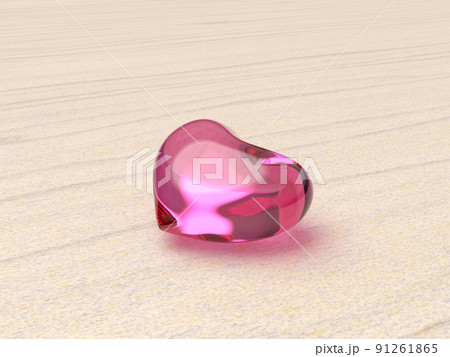 ガラスハートイメージ　3Dイラストレーション　横 91261865