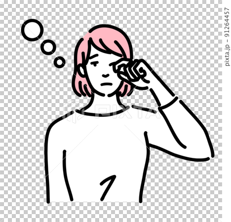 Young woman rubbing her eyes sleepily Young woman rubbing her eyes sleepily 91264457