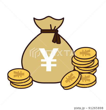 金貨と金と袋 91265898