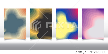 Brochure cover template abstract 3D fluid shapes background and texture paper art style 91265927