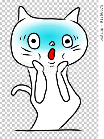 青ざめる猫 シュールのイラスト素材