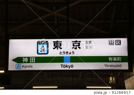 JK26］東京駅（JR京浜東北線−北行：駅名標）の写真素材 [91266917] - PIXTA