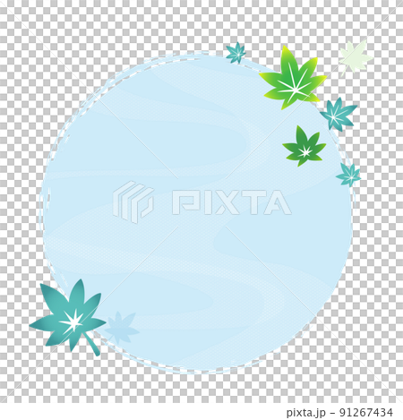 夏季藍色秋葉的圖像插圖素材 91267434