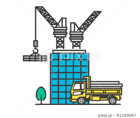 ビル建設のアイコンのベクターイラスト素材/土木/建築/町/都市開発 ビル建設のアイコンのベクターイラスト素材/土木/建築/町/都市開発 91269067