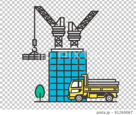 ビル建設のアイコンのベクターイラスト素材/土木/建築/町/都市開発 ビル建設のアイコンのベクターイラスト素材/土木/建築/町/都市開発 91269067