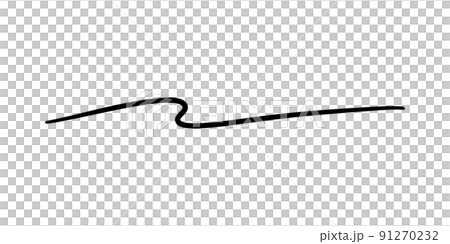 手描き風線素材　曲線　黒 91270232