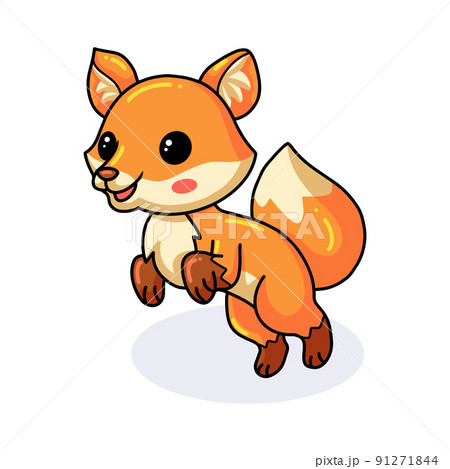 Cute little fox cartoon standing Cute little fox cartoon standing 91271844