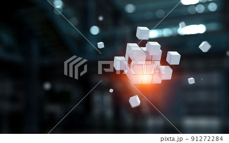 Glowing cubes. Innovation and creativity concept 91272284