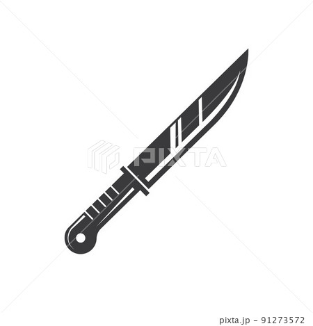 black kitchen knife vector icon illustration design template 91273572
