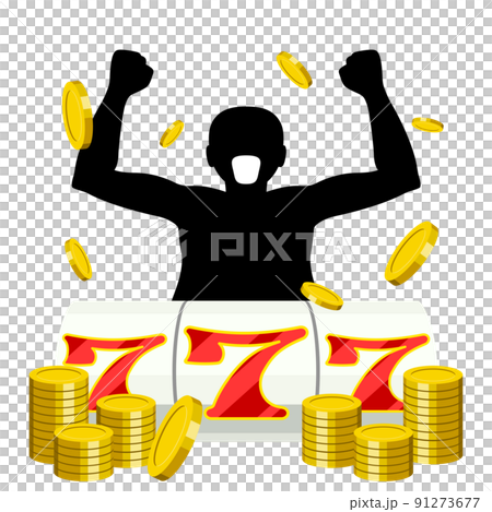 スロットのスリーセブンを揃えた男のアイコン 91273677