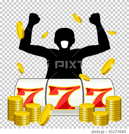 スロットのスリーセブンを揃えた男のアイコン 91273680