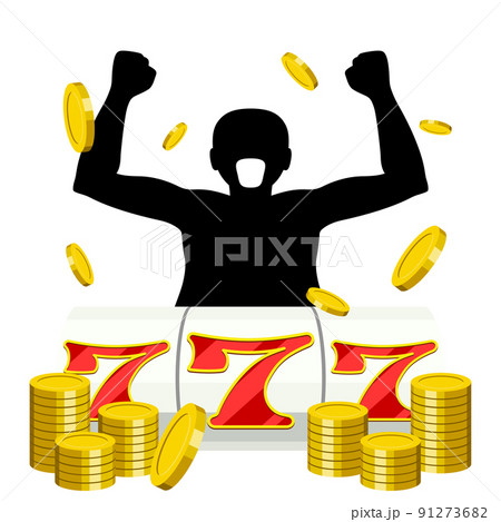 スロットのスリーセブンを揃えた男のアイコン 91273682