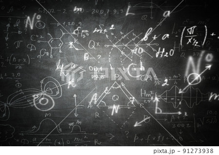 Math geometry formulas on background. 91273938