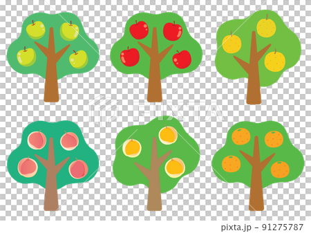 Fruit tree icon set 91275787