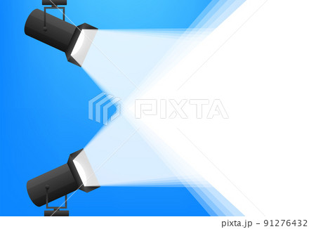 Abstract mockup with blue projecton white background for banner design. Abstract blue light effect backgroun 91276432