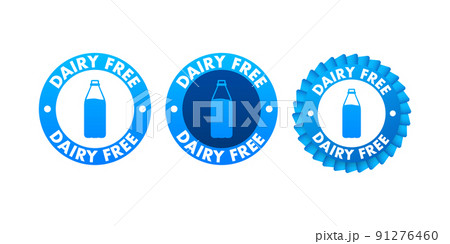 Dairy free badge logo, icon. Fresh organic vegetable. Vector design 91276460